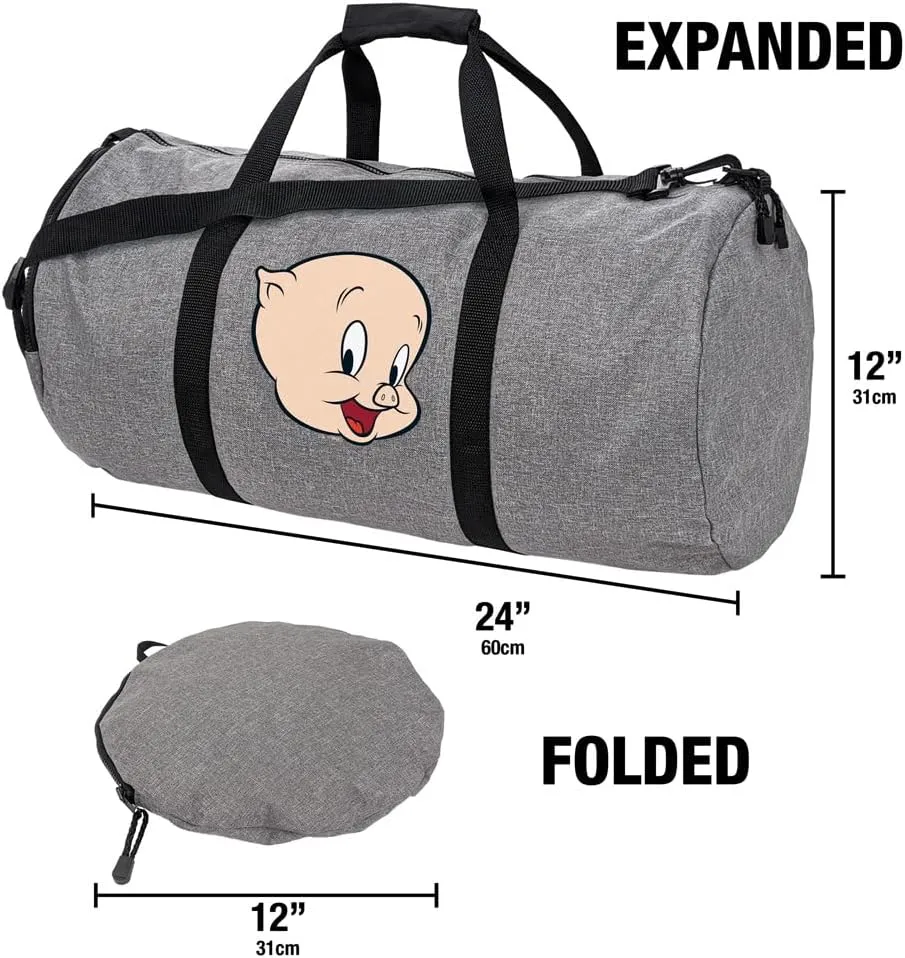 Looney Tunes Porky Pig Lightweight Duffel Bag for Sports and Gym Packable for Travel