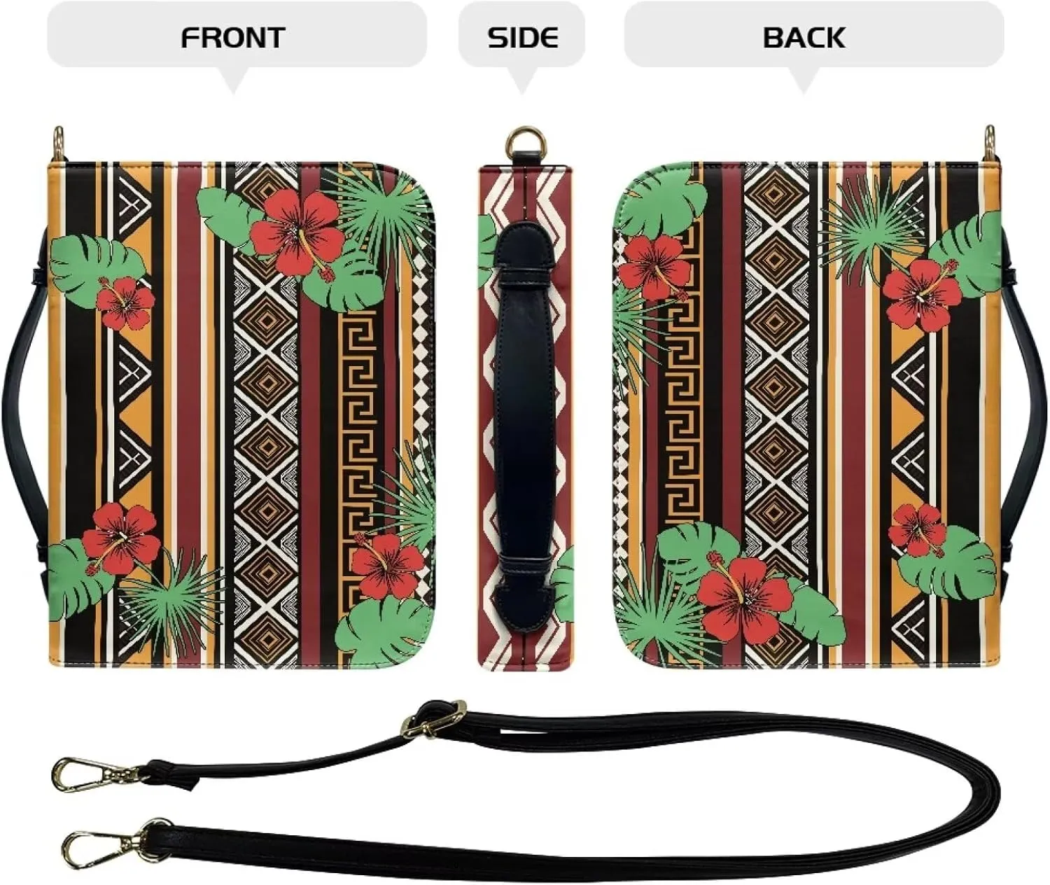 Lotusorchid Bible Cover Bag for Women, Men Bible Accessories with Handle, Bible Carrier Tote with Detachable Shoulder Strap