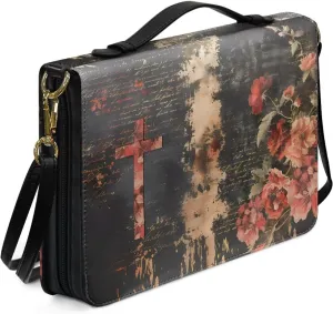 Lotusorchid Bible Cover for Women, Bible Book Cover for Men with Pocket, Bible Tote Bag with Detachable Shoulder Strap