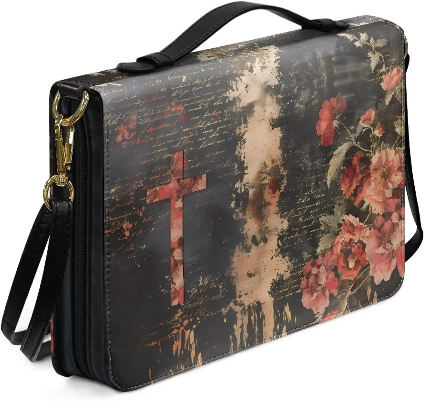 Lotusorchid Bible Cover for Women, Bible Book Cover for Men with Pocket, Bible Tote Bag with Detachable Shoulder Strap