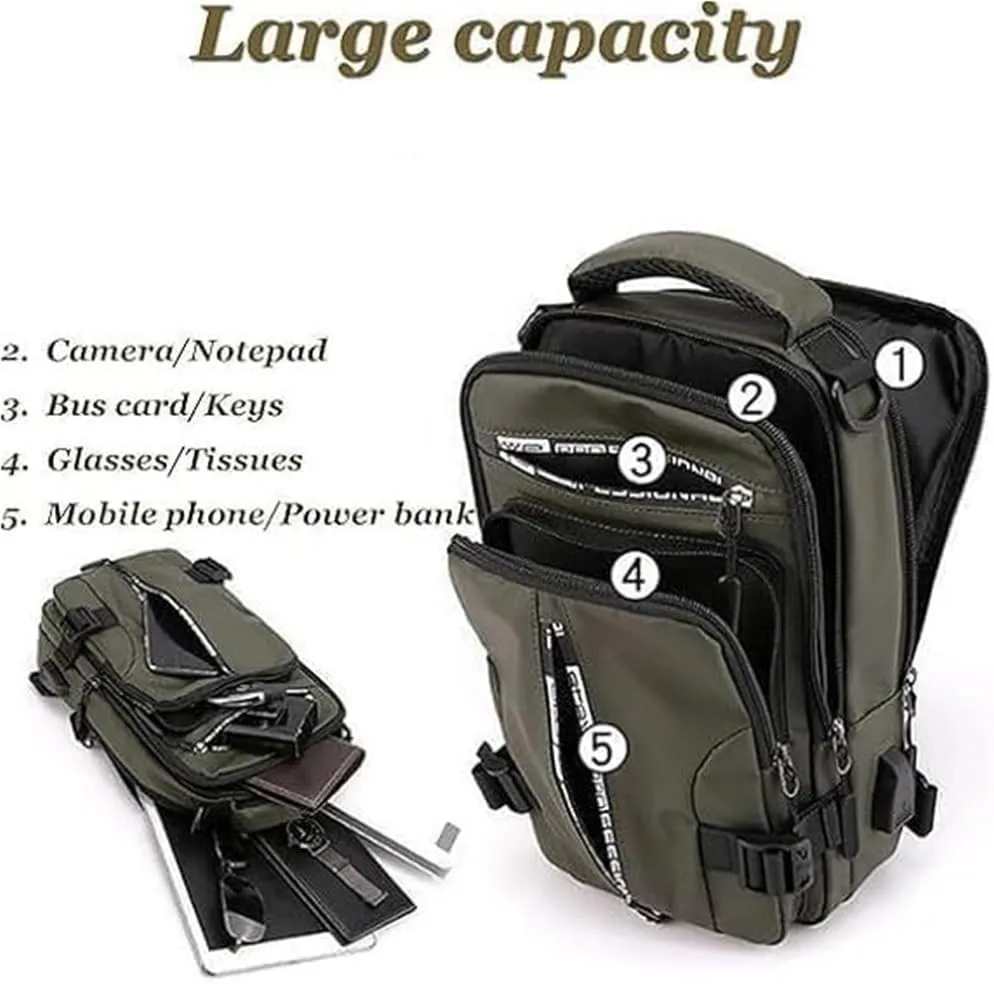 Luckyabow Waterproof Crossbody Bag, Multipurpose Waterproof Crossbody Bag, Multiple Ways to Carry for Hiking, Walking