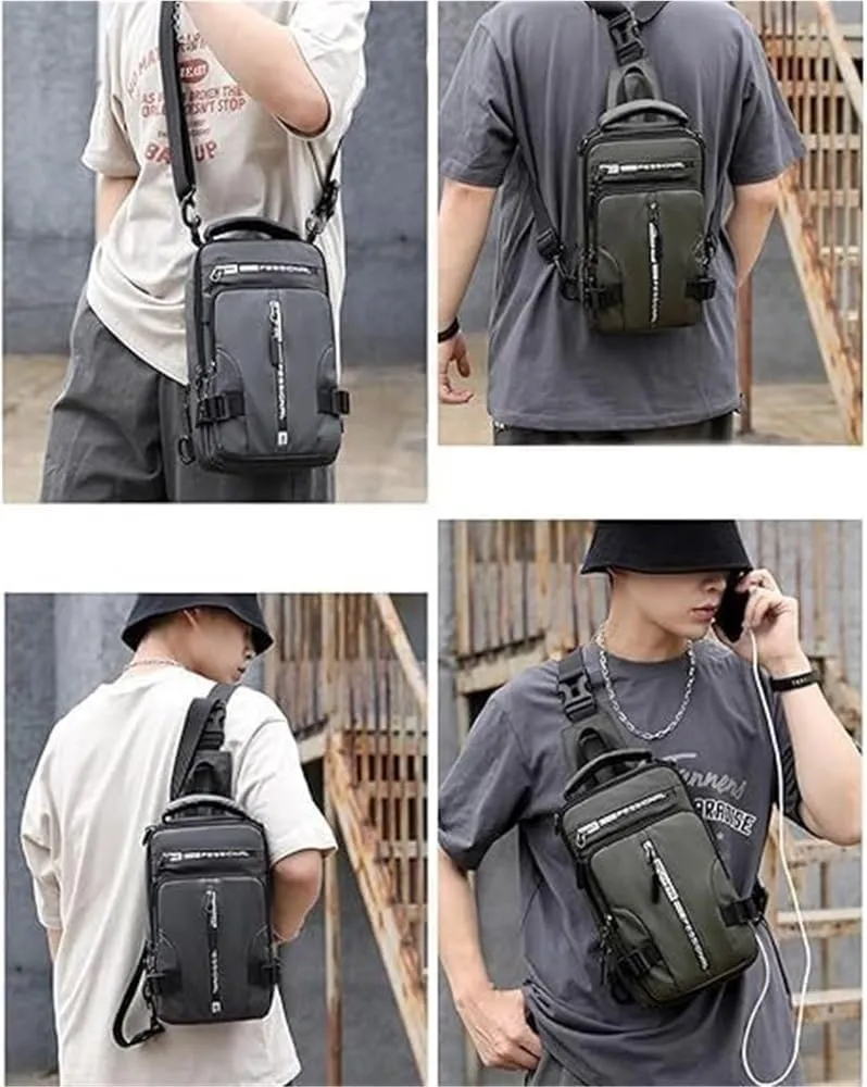 Luckyabow Waterproof Crossbody Bag, Multipurpose Waterproof Crossbody Bag, Multiple Ways to Carry for Hiking, Walking