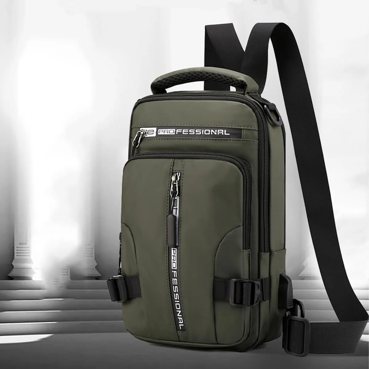 Luckyabow Waterproof Crossbody Bag, Waterproof Sling Bag Crossbody Backpack For Men Women For Hiking, Walking (Green)