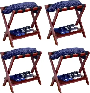 Luggage Rack for Guest Room - Suitcase Stand, Solid Wood Travel Bag Storage Rack, Hotel Home Luggage Rack/Shoe Rack, Foldable Hanger in Guest Room, Multi-Functional Portable Luggage Rack