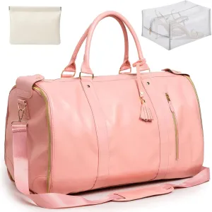 Luxe Mega Bag, Luxe Mega Travel Bag with Waterproof Shoe Bag, Foldable Garment Travel Bag Waterproof (Pink, Classic)