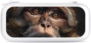 Macaque Monkeys Hard Shell Travel Case with Rope 15 Game Card Pockets Compatible with Switch Protective
