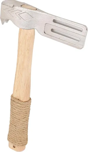 Magnetic Roofing Hammer, Magnetic Faced Roofing Hatchet with Hemp Rope & Anti Slip Wood Handle Multifunctional Roof Repair Hammer for Installing Roof Nails & Felt Hats