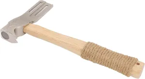 Magnetic Roofing Hammer Multifunctional Magnet Roofing Hatchet with Hemp Rope Anti Slip Wood Handle for Installing Roofing Nails Felt Hats