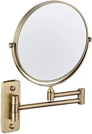 Makeup Mirror Magnifying Mirror Wall Mounted Makeup Mirror 8- inch Two- Sided Swivel Wall Mounted Mirror, Extending Folding Bathroom Shaving Cosmetic Make Up Mirror 3X Magnification Bronze Color