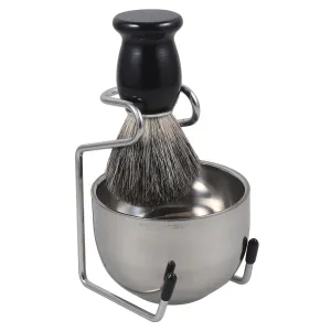 Manual Shaving Kit for Men Complete Kit Shaving Brush Foaming Bowl Stand for Beard Care