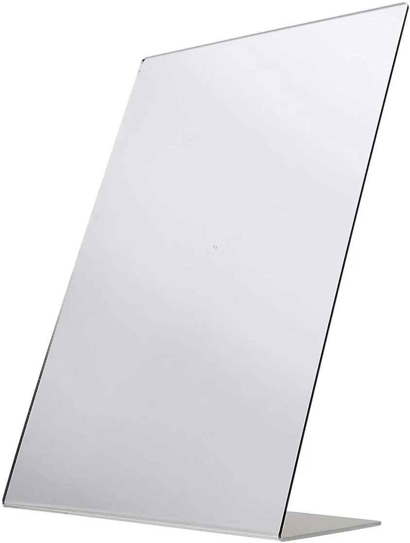 Marketing Holders Acrylic Easel Mirror 12" x 18" Slant Back Portable Lightweight Plastic Countertop Stand Perfect for Professional and Home Use Makeup or Hair Styling