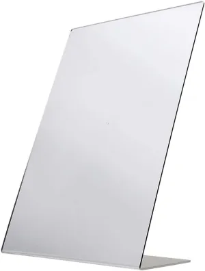 Marketing Holders Acrylic Easel Mirror 12" x 18" Slant Back Portable Lightweight Plastic Countertop Stand Perfect for Professional and Home Use Makeup or Hair Styling