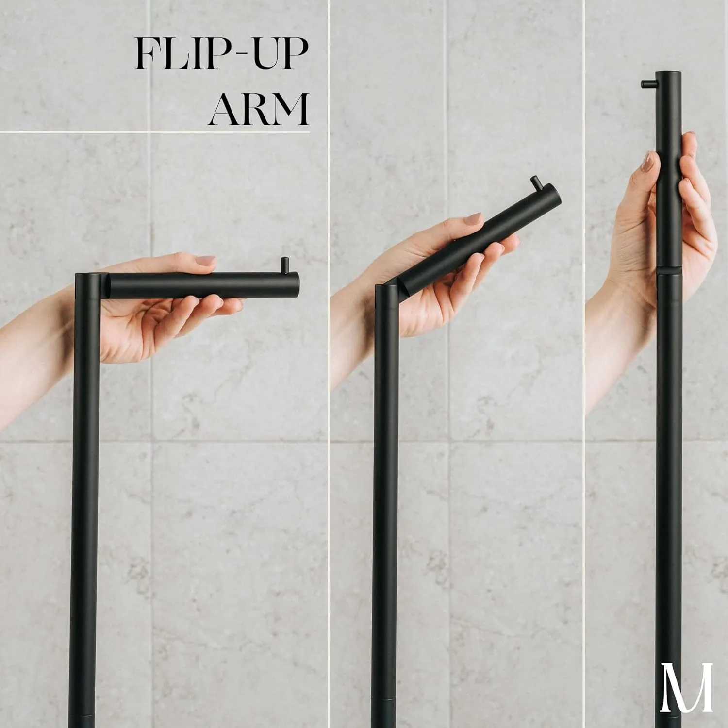 MARMOLUX ACC Free Standing Matte Black Toilet Paper Holder Stand Black Marble Base and Storage - 4 Jumbo Roll Bathroom Hardware Toilet Paper Stand - Stainless Steel Standing Toilet Paper Holder
