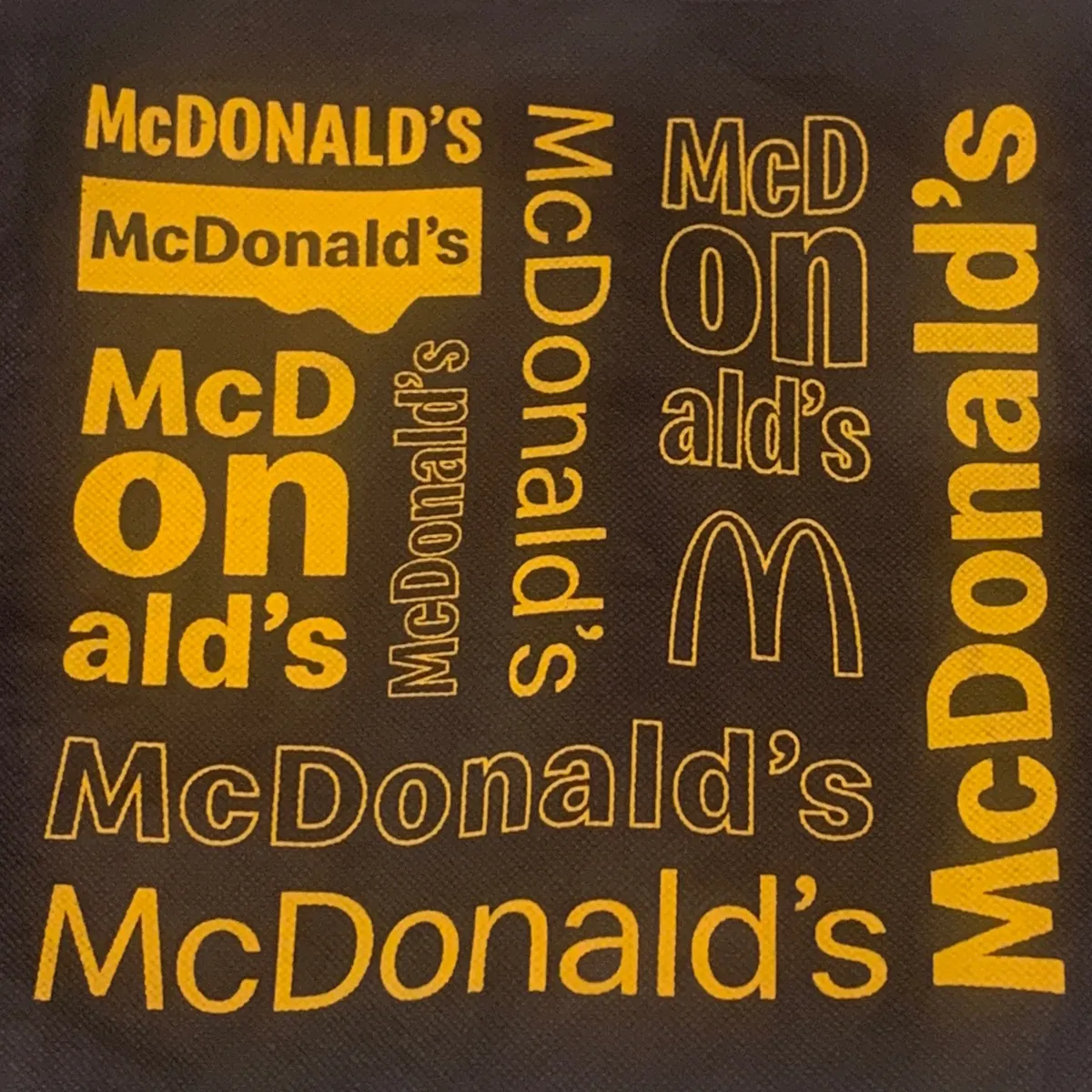 McDonald's Restaurant Tote Bag Black & Gold 17 x 12 Inch