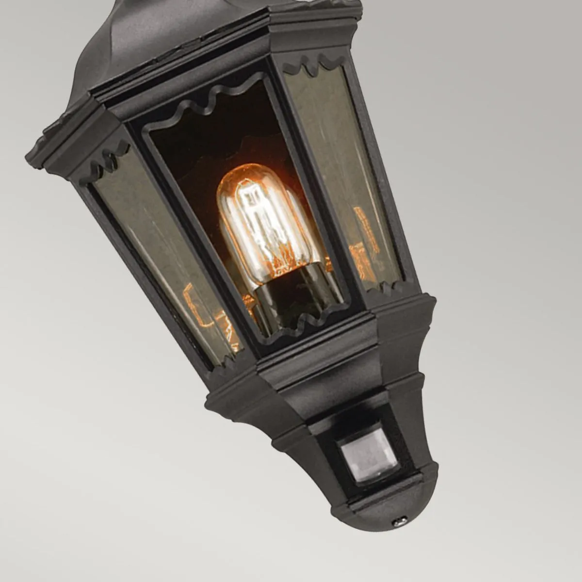 Medstead 1 Light Half Lantern | Black