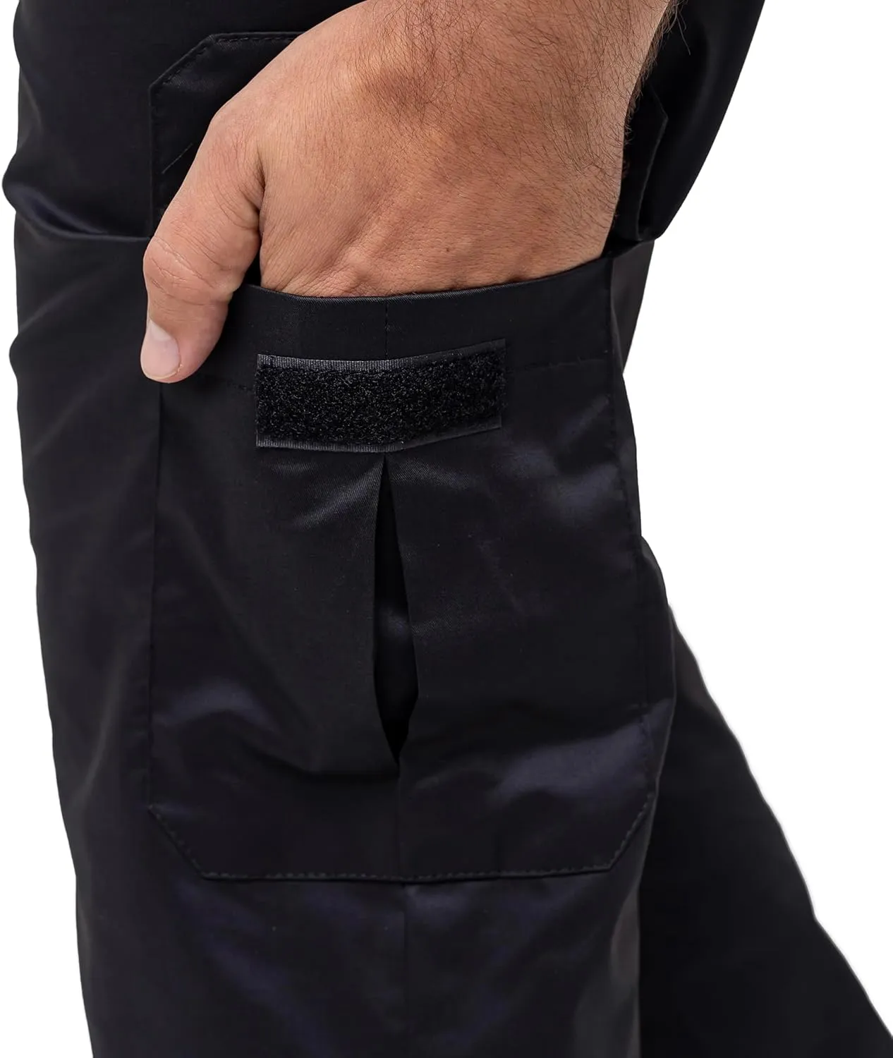 Men's Chef Pants, Big and Tall Chef Pants for Men, Black Cargo Kitchen Work Wear, Set with Storage Bag