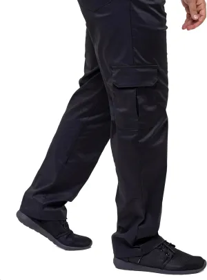 Men's Chef Pants, Big and Tall Chef Pants for Men, Black Cargo Kitchen Work Wear, Set with Storage Bag