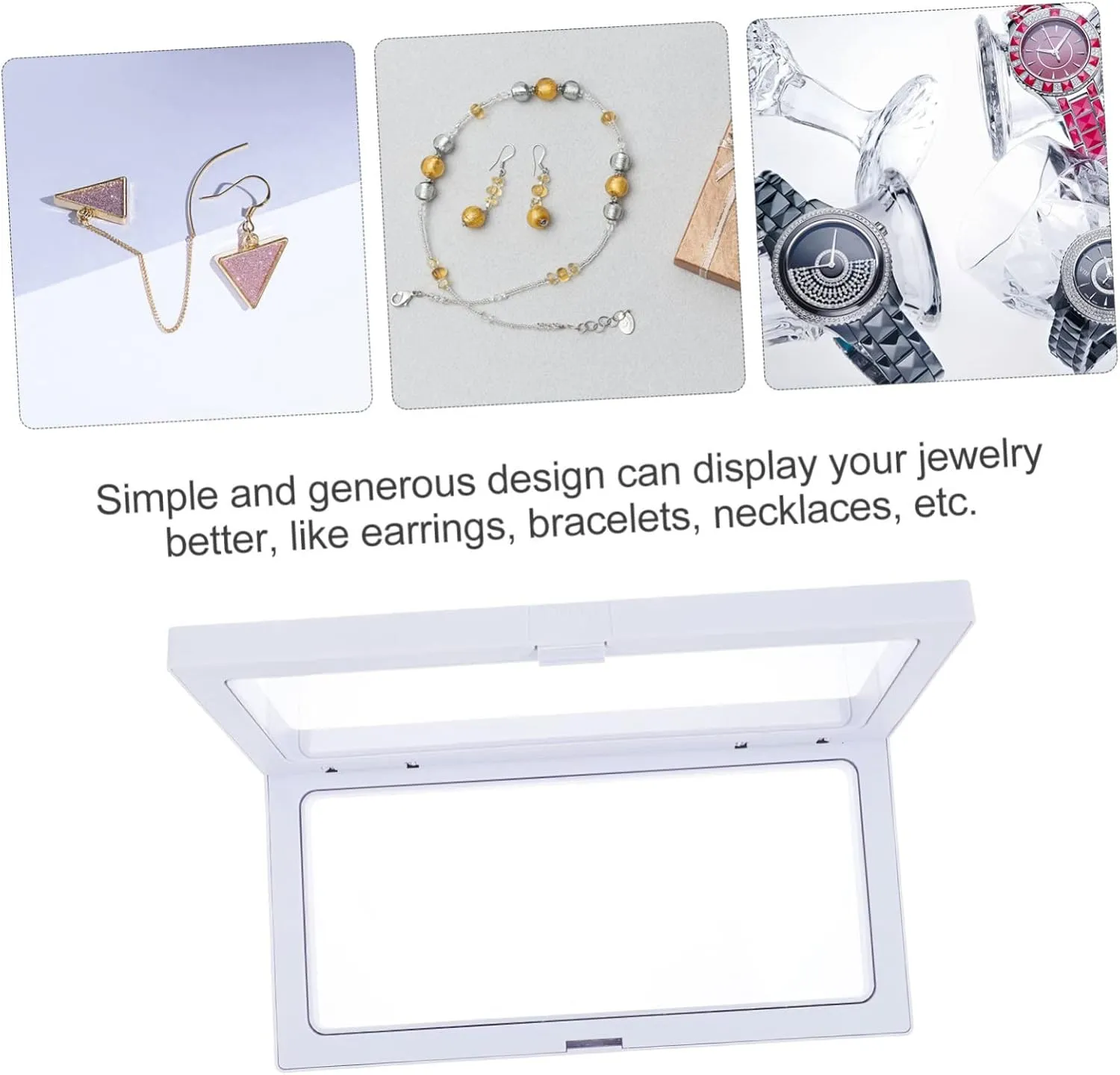 Mens Jewellery Box 2pcs Jewelry Storage Box Floating Display Stand Transparent Floating Frame Coin Display Holder Coin Display Stand Watch Storage Case Pe Floating Frame Floating Display Frame Watch