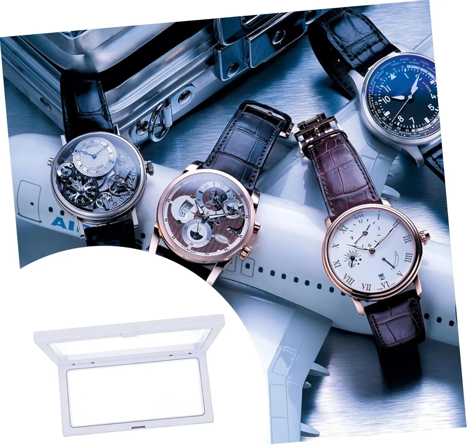 Mens Jewellery Box 2pcs Jewelry Storage Box Floating Display Stand Transparent Floating Frame Coin Display Holder Coin Display Stand Watch Storage Case Pe Floating Frame Floating Display Frame Watch