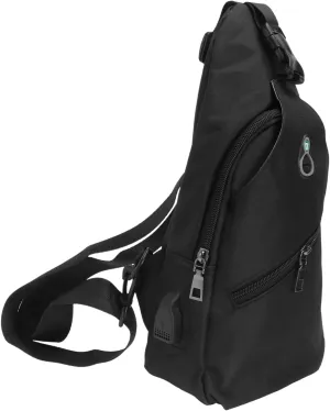 Men's PU Leather Crossbody Sling Bag - Lightweight Anti-Theft Chest Bag for Travel & Leisure - Black
