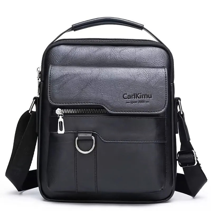 Men's PU Leather Shoulder Bag – Lightweight Business Satchel with Tassel