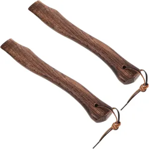 MERRYHAPY 2pcs Wooden Axe Handle Replacement for Forest Axe Non-Slip Hatchet Handles Sturdy to Fix