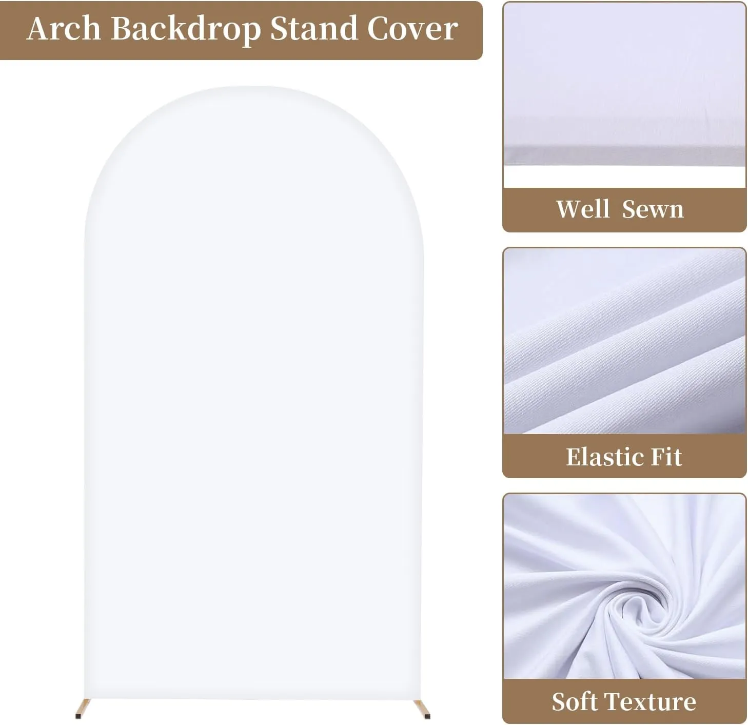 Metal Arch Backdrop Stand and Cover Set, 7.2FT, 6FT Party Backdrop, Easy to Assemble, Backdrop Stand for Parties, Birthday, Baby Shower