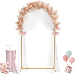Metal Arch Backdrop Stand,6FT Wedding Arch Stand Balloon Arch Frame for Wedding Birthday Party Baby Shower Ceremony Decoration