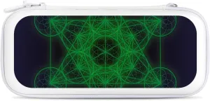 Metatrons Cube Hard Shell Travel Case with Rope 15 Game Card Pockets Compatible with Switch Protective