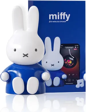 Miffy Portable Bluetooth Speakers, Cute Portable Wireless Speakers with Loud Stereo Sound, Built-in Mic, TF-Card Slot, Dual Pairing,40H Playtime for Room, Desk Decor, for her (Blue)