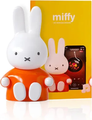 Miffy Portable Bluetooth Speakers, Cute Portable Wireless Speakers with Loud Stereo Sound, Built-in Mic, TF-Card Slot, Dual Pairing,40H Playtime for Room, Desk Decor, for her (Orange)