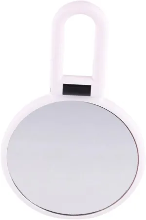 Mikinona Double-sided 5X Magnifying Makeup Mirror Dresser Mirror Foldable Cosmetic Mirror Foldable Beauty Mirror Desktop Mirror Mini Mirror Compact White Girl Delicate Abs Handle Mirror