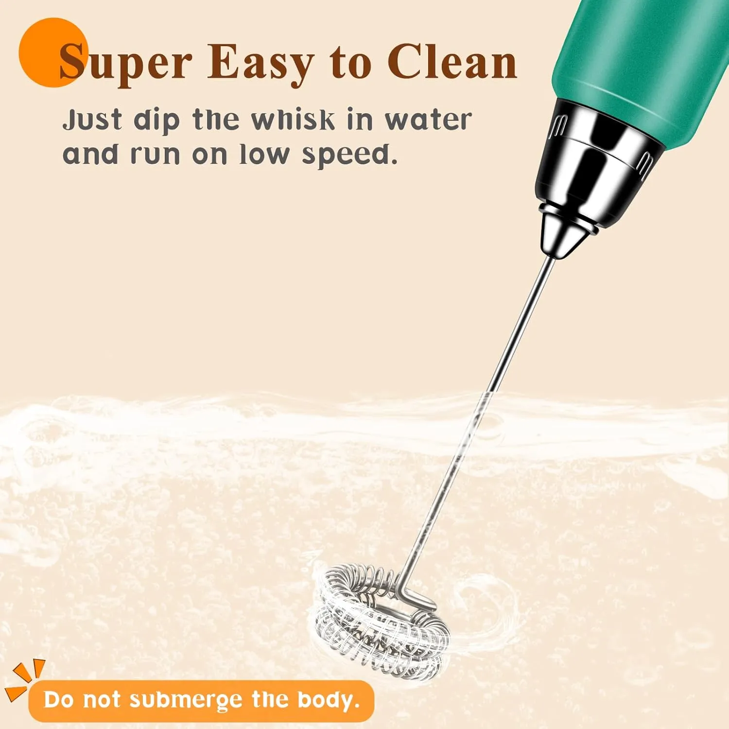 Milk Frother Handheld Rechargeable with Stand, Frother Wand Drink Mixer Electric Whisk for Coffee, Detachable With 3 Stainless Whisks, Hand Mixer for Lattes, Cappuccino, Matcha, Egg, Green