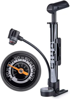 Mini Bike Pump with Gauge - Portable Bicycle Tire Pump - 120 PSI Bike Air Pump fits Presta & Schrader & Dunlop Valve - Road MTB Bike Pump Comes with Mounting Bracket