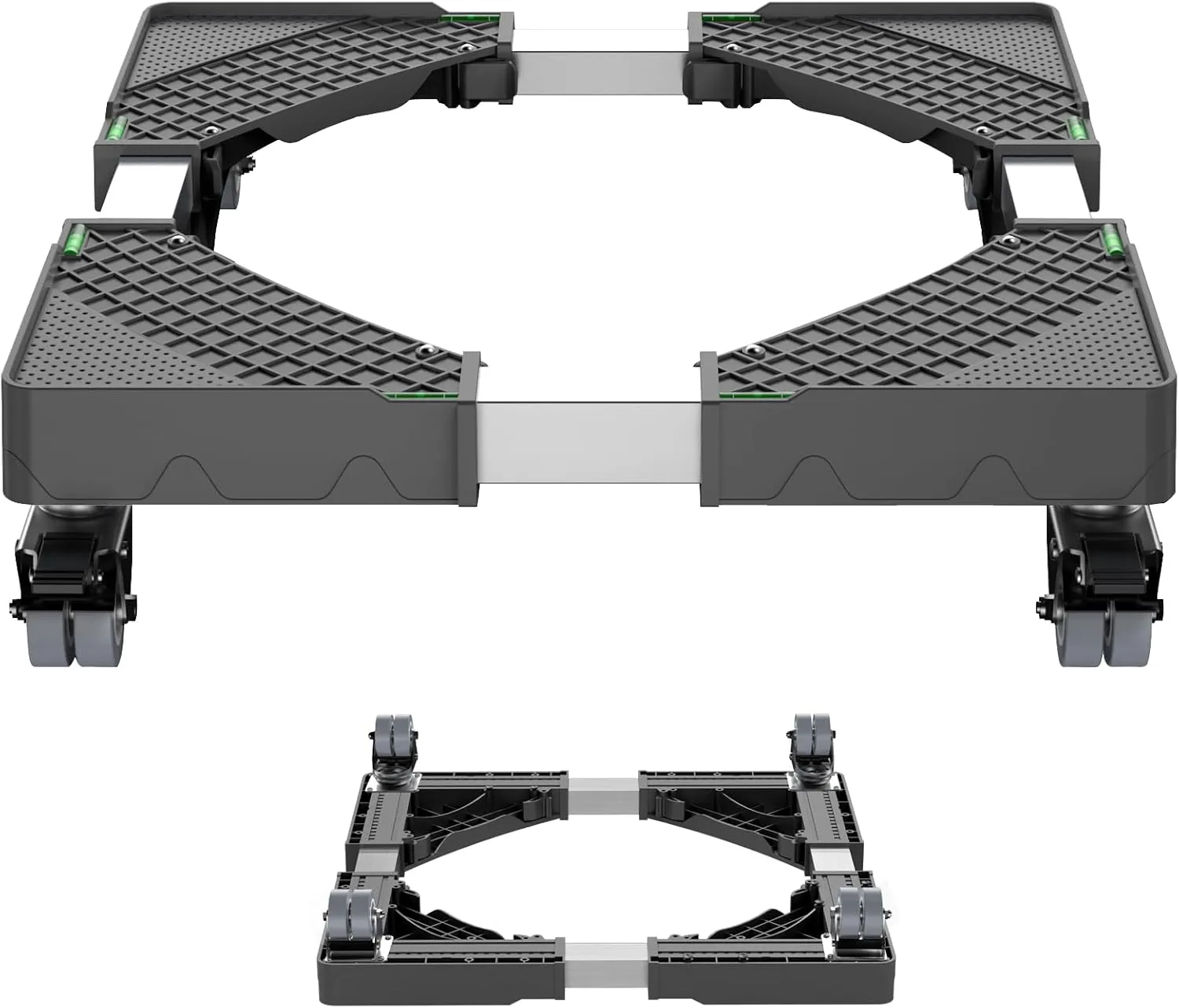 Mini Fridge Stand with 4 Locking Wheels 15.7"-23.6" Adjustable Dolly Washing Machine Stand Universal Stand Base for Furniture Portable Refrigerator Dryer Stand (Black)