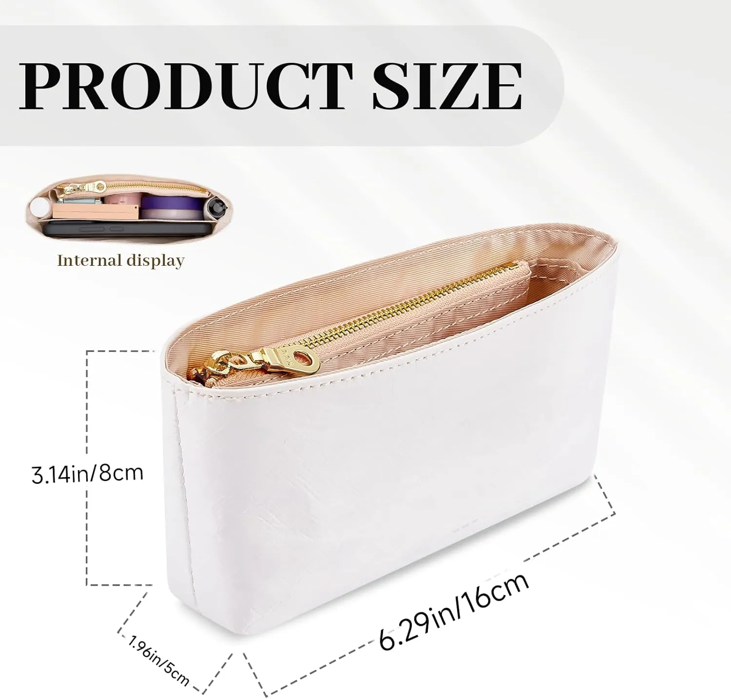Mini Organizer Insert for Purse, Handbag Inner Shaper, Waterproof Dupont Paper Organizers for Tote Bag