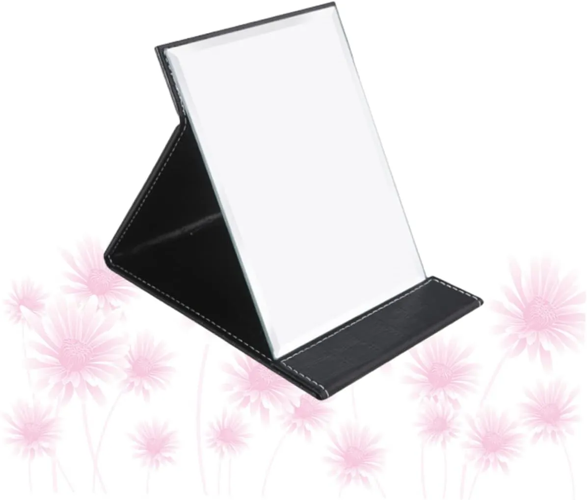 Minimalist Black Makeup Accessories Foldable Mirror Compact Mirror Fashion Mirror Led Lighting