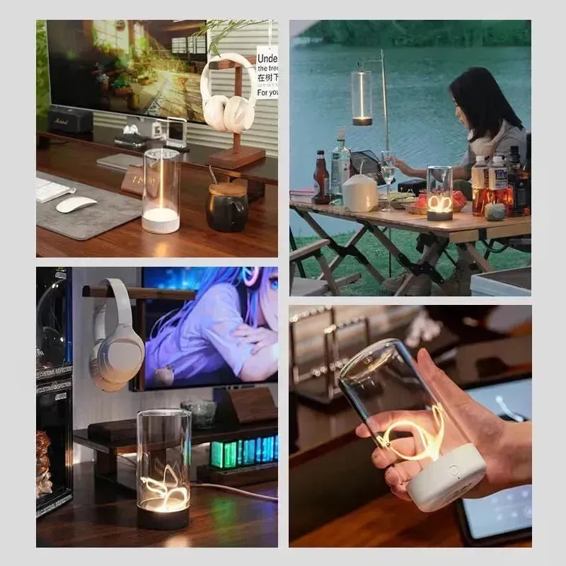 Minimalist Moving Filament Table Lamp