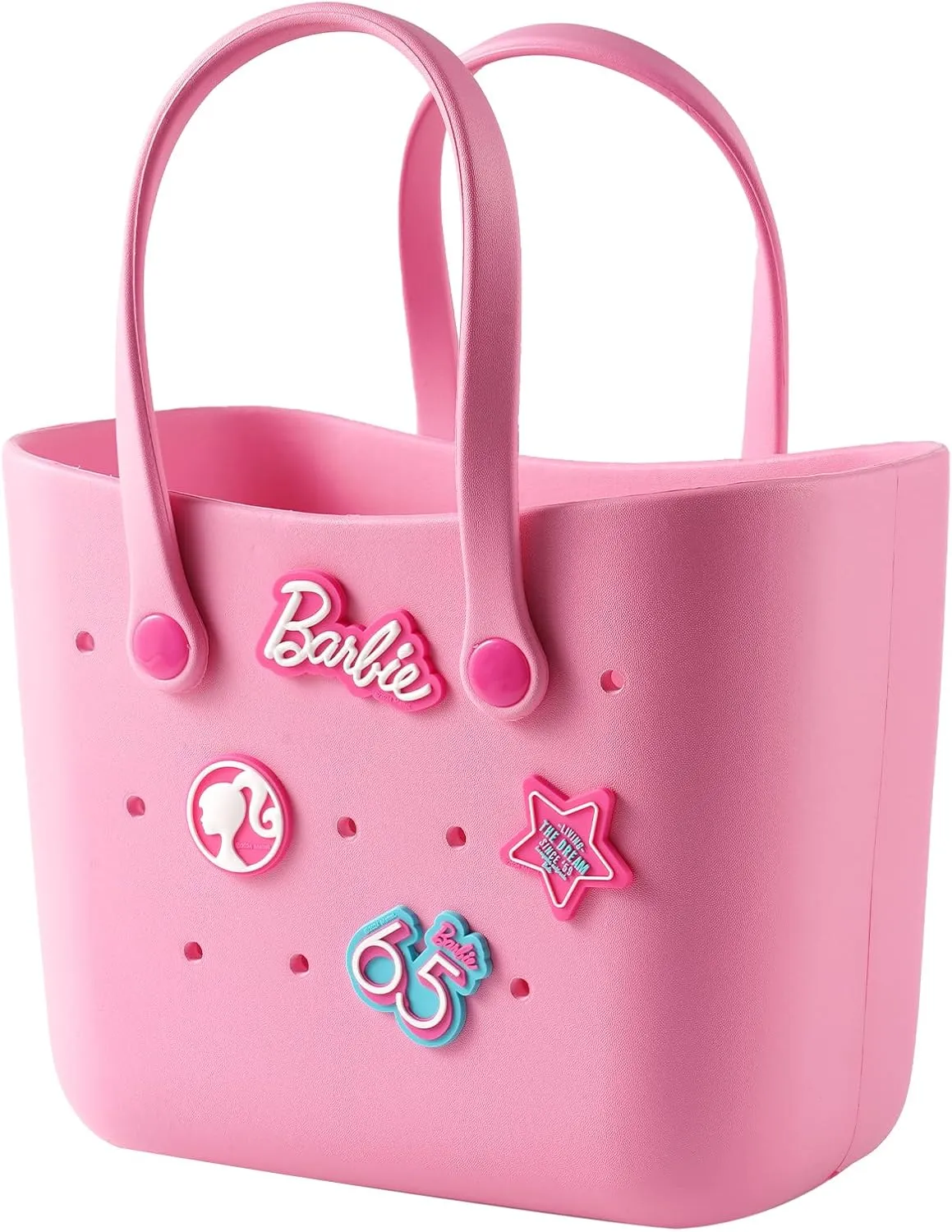 MINISO Barbie Lunch Bag for Women, Reusable Beach Tote Bag, Practical And Portable EVA Handbag for Work Travel & Play