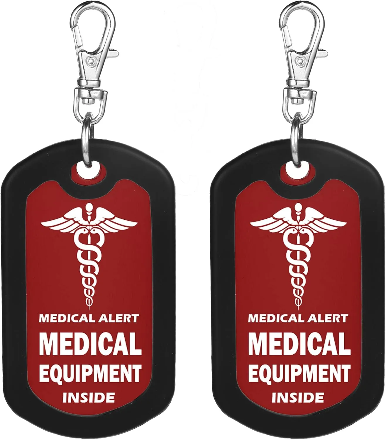 mnmoom Medical Equipment Luggage Tag Medical Alert Zipper Pull Bag Tag (2X Red)