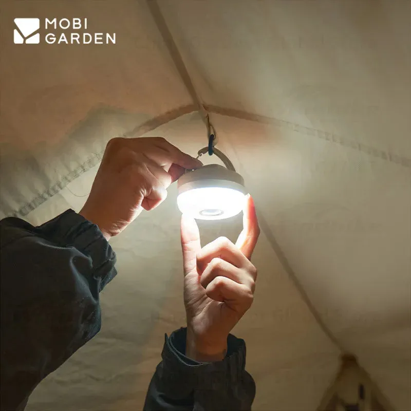 MOBI GARDEN Zero Peak Camp Lamp 8 Adjustable Light Modes Mini Lamp Magnetic Suction Waterproof Lantern Emergency Light With Hook Outdoor USB or Battery Type