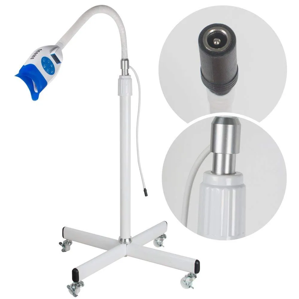 Mobile Teeth Whitening Lamp 36W Floor Stand Instrument Dental Cold LED Light Lamp Teeth Whitening Machine for Oral Care Bleaching Accelerator System with 10pcs LED Blue Light (US SHIPPING)