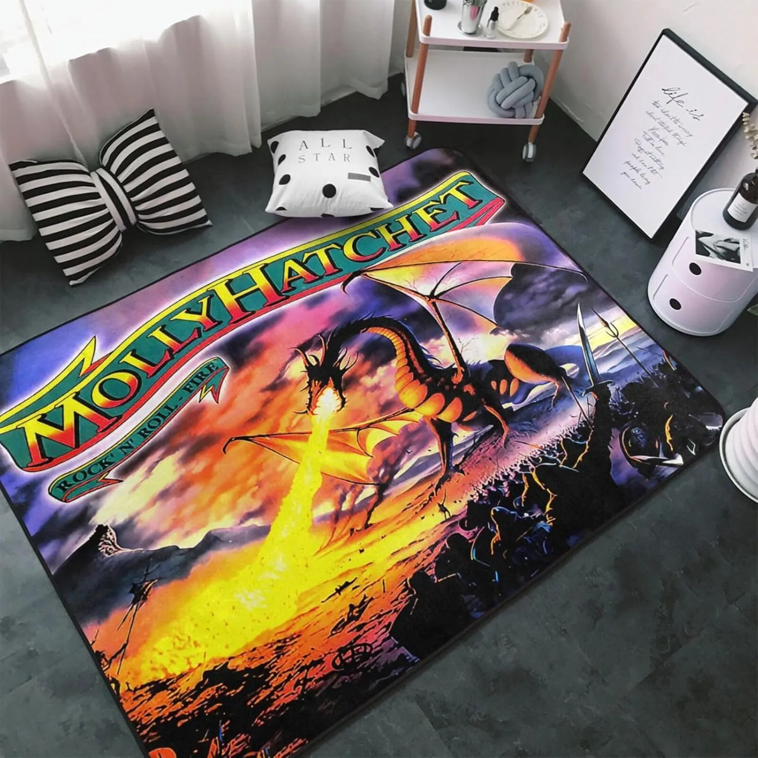 Molly Musics Hatchet Area Big Rugs Anti Slip Soft Floor Mat Rug for Bedroom Living Room Home Decor 60X39 inches