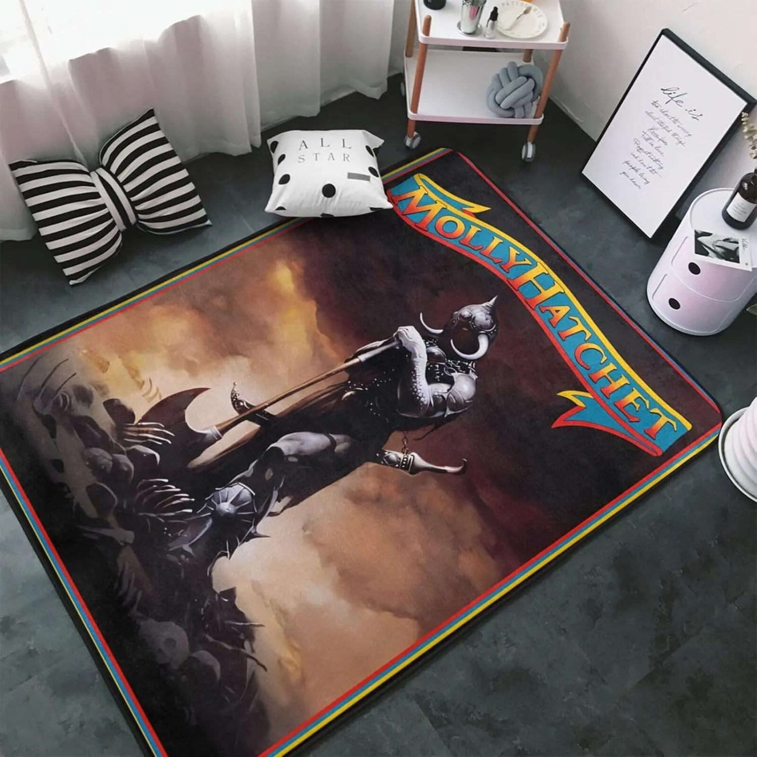 Molly Musics Hatchet Area Big Rugs Anti Slip Soft Floor Mat Rug for Bedroom Living Room Home Decor 60X39 inches