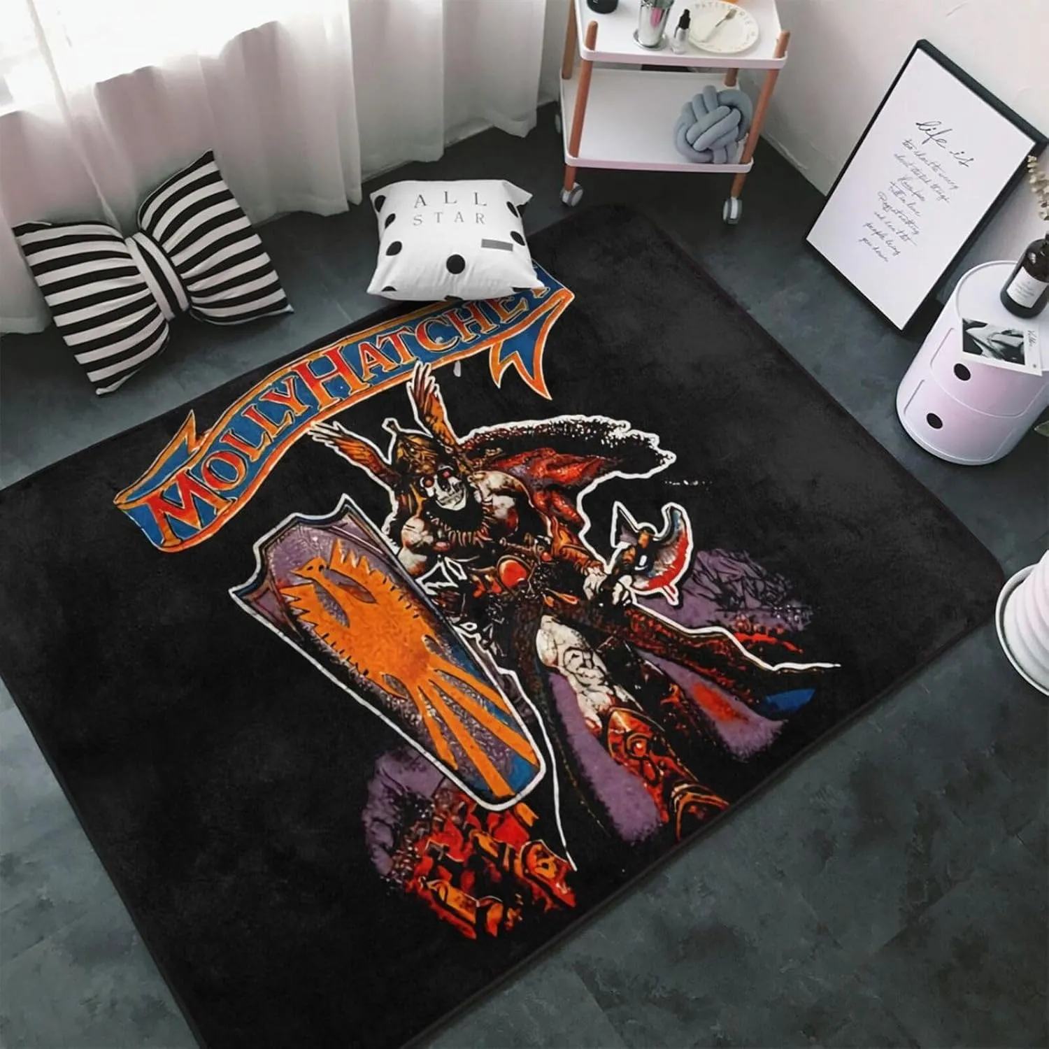 Molly Musics Hatchet Area Big Rugs Anti Slip Soft Floor Mat Rug for Bedroom Living Room Home Decor 60X39 inches