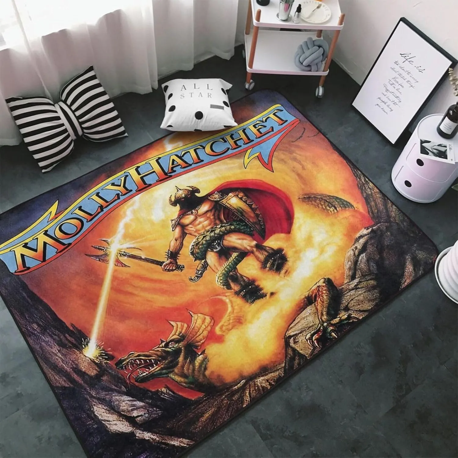 Molly Musics Hatchet Area Big Rugs Anti Slip Soft Floor Mat Rug for Bedroom Living Room Home Decor 60X39 inches
