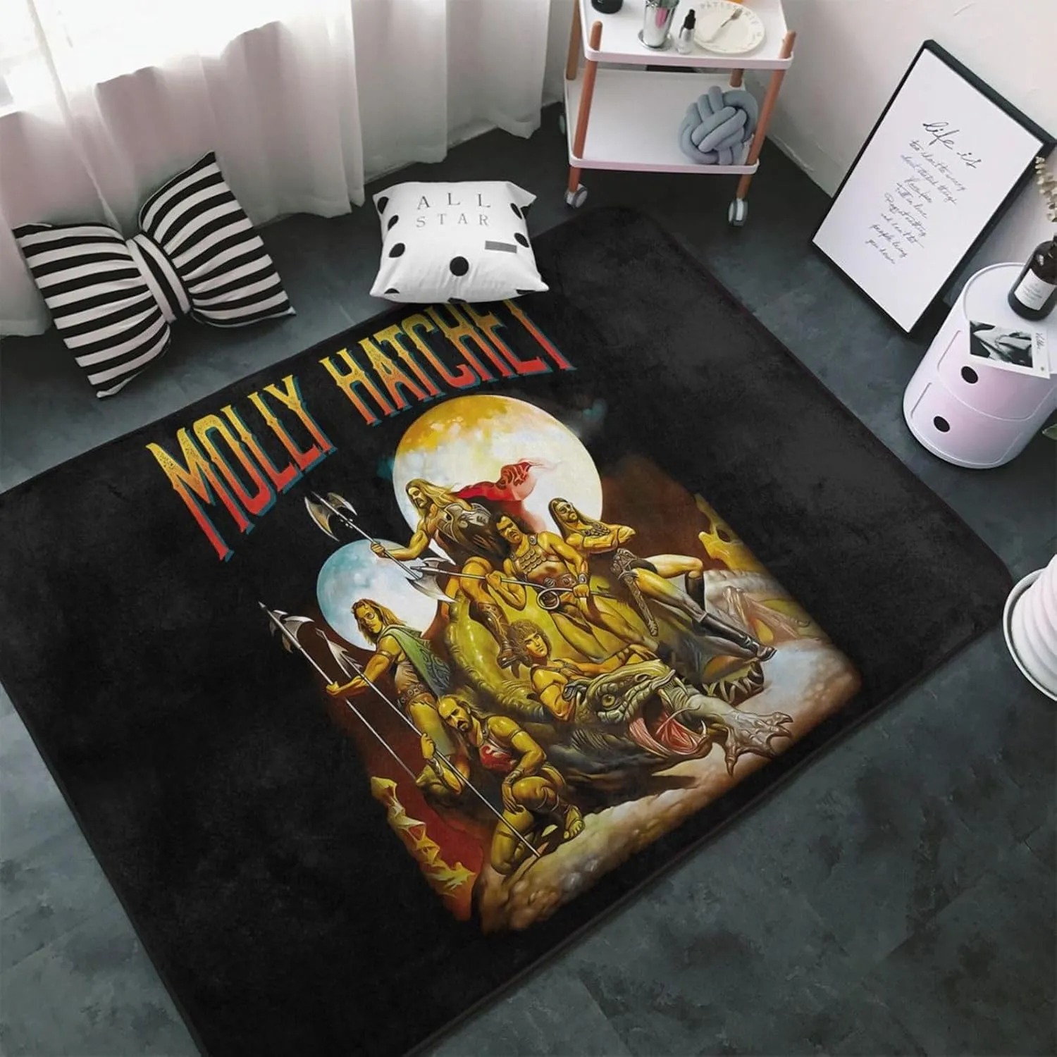 Molly Musics Hatchet Area Big Rugs Anti Slip Soft Floor Mat Rug for Bedroom Living Room Home Decor 60X39 inches