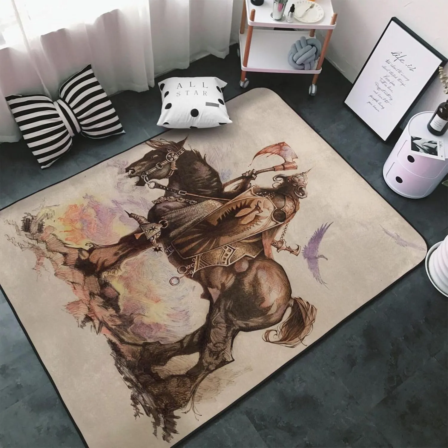 Molly Musics Hatchet Area Big Rugs Anti Slip Soft Floor Mat Rug for Bedroom Living Room Home Decor 60X39 inches