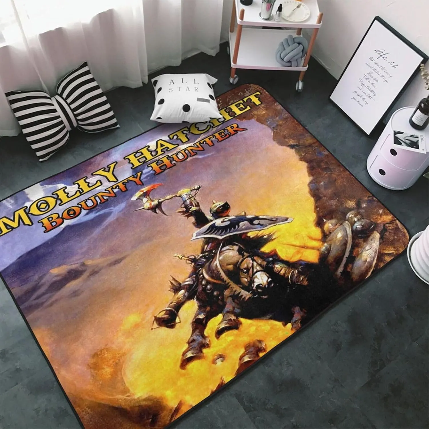 Molly Musics Hatchet Area Big Rugs Anti Slip Soft Floor Mat Rug for Bedroom Living Room Home Decor 60X39 inches
