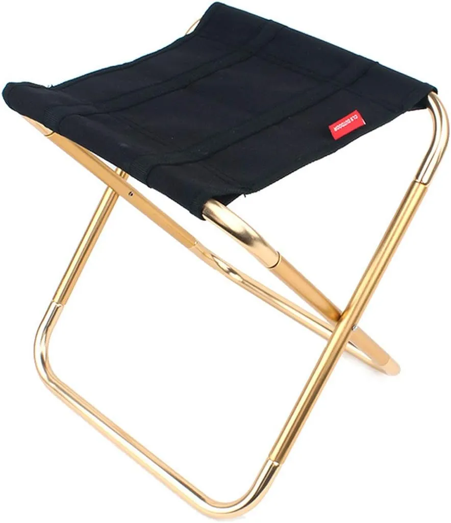Moonight Outdoor Folding Stool Camping Lightweight Portable Chair to Carry Mini Aluminum Folding Sturdy Stool Beach Oxford Cloth with Carry Bag
